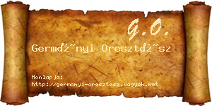 Germányi Oresztész névjegykártya